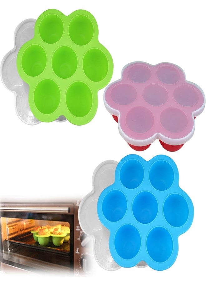 Qicfrk 3 Pack Silicone Egg Bite Mold for Air Fryer Silicone Molds - Alternative to Sous Vide Egg Bite Maker for Cooking Air Fryer Accessories - Image 1
